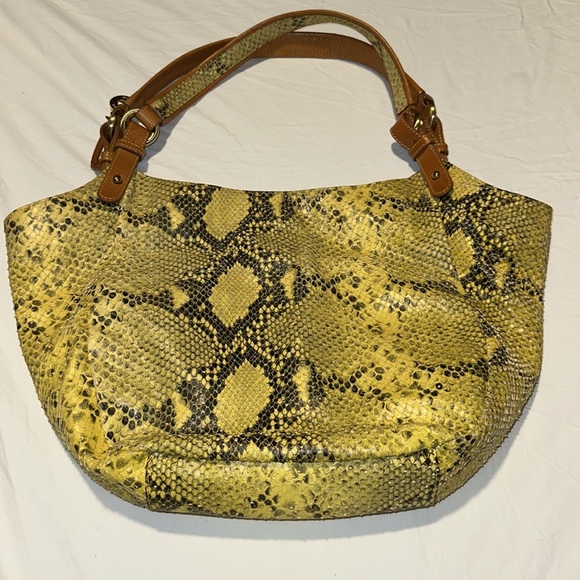 Brahmin Jackie Hobo Python Embossed Shoulder Bag Pristine - Picture 2 of 16